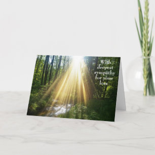 With deepest sympathy - Green Forest and sunrays Card