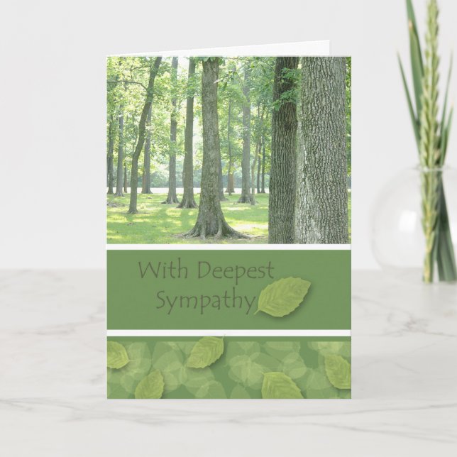 With Deepest Sympathy, Illinois Woods Photograph Card (Front)