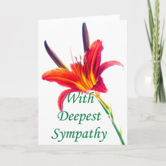 With Deepest Sympathy Lily flower card
