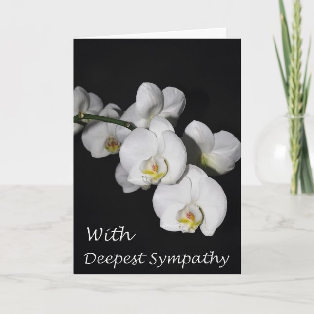 With Deepest Sympathy Orchid Flower Card (Front)