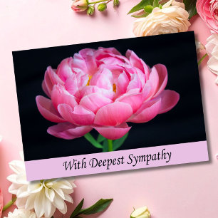 With Deepest Sympathy Pink Peony Card