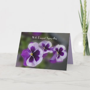 With Deepest Sympathy, Purple Flowers Greeting Card