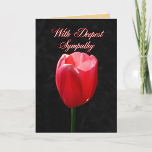 With Deepest Sympathy Red Tulip Card