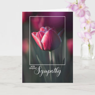 With Deepest Sympathy Rich Pink Tulip Card