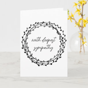 With deepest sympathy sober wreath condolences  card