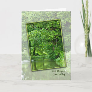 With deepest sympathy tranquil river scene card