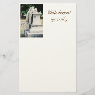 With deepest sympathy Weeping Angel Stationery