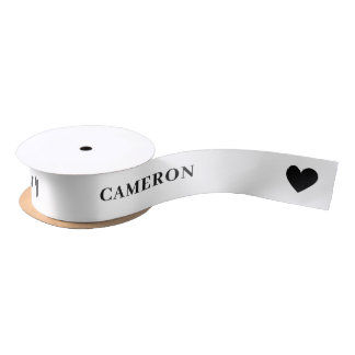 With Deepest Sympathy White Ribbon with Name Satin Ribbon