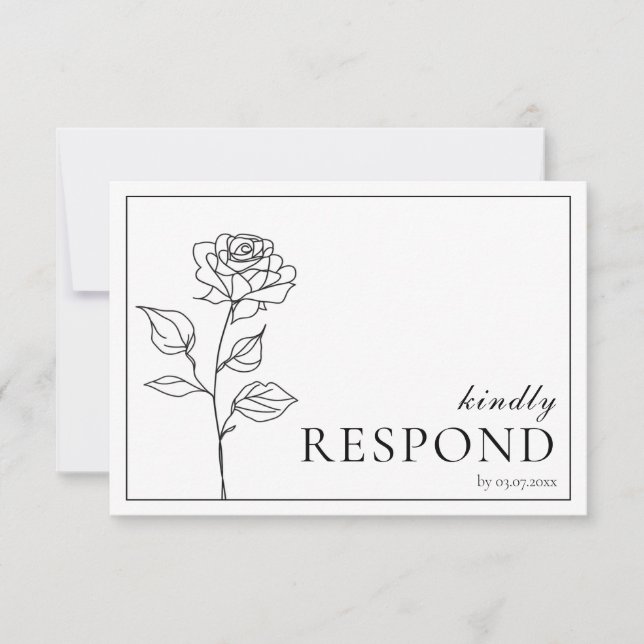 With dietary options RSVP Timeless Bloom  Card (Front)