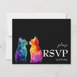 With dietary requirements. A Rainbow Love budget RSVP Card