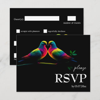 With dietary requirements. Doves of Promise budget RSVP Card