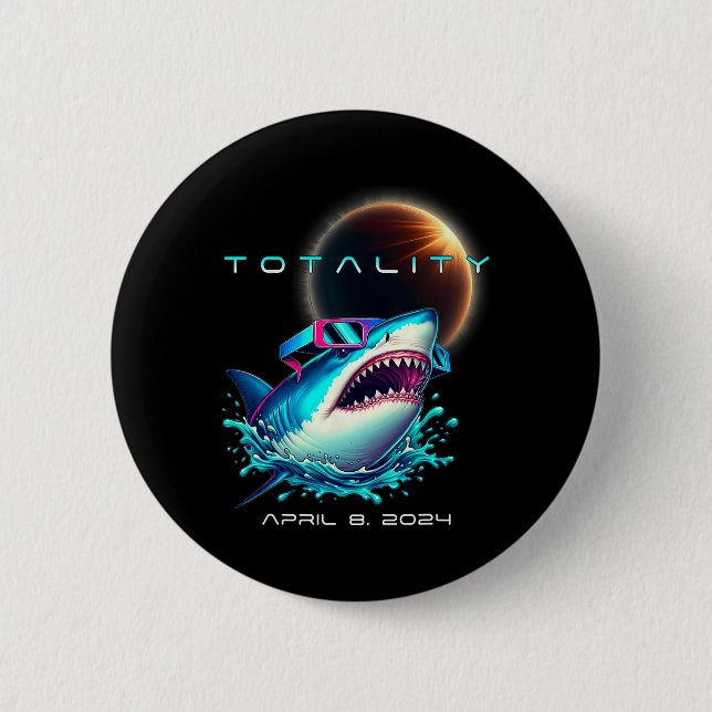 With Eclipse Gles Totality 2024 Funny Solar Eclips 6 Cm Round Badge (Front)