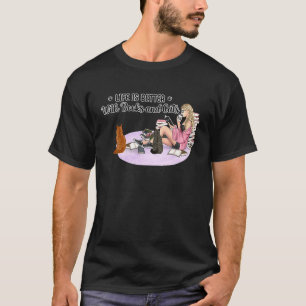 With Edward Gorey Cats and Books  Women T-Shirt
