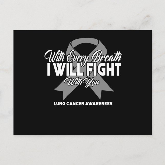 With Every Breath I Will Fight With You Lung Invitation Postcard (Front)