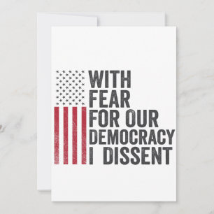 With Fear for Our Democracy I Dissent American Holiday Card