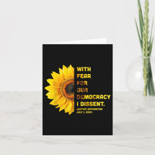 With Fear For Our Democracy I Dissent Womens Right Card