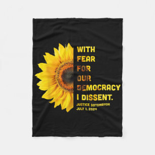 With Fear For Our Democracy I Dissent Womens Right Fleece Blanket