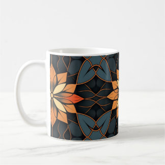 with floral pattern and clean lines coffee mug