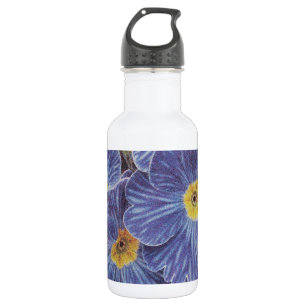 with floral print   Blue flower art 532 Ml Water Bottle