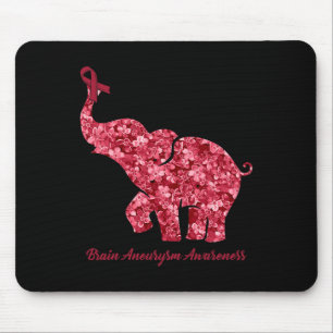 With Flower Brain Aneurysm Awareness Ribbon Mouse Mat