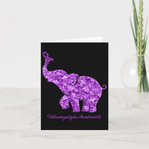 With Flower Fibromyalgia Awareness Ribbon Card