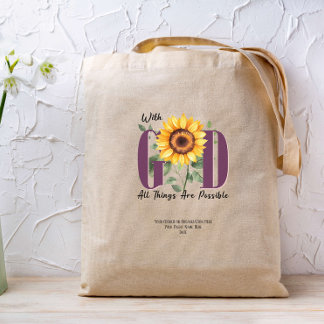 With God All Thing are Possible Faith Bible Custom Tote Bag