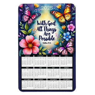 With God, All Things Are Possible 2025 Calendar Magnet
