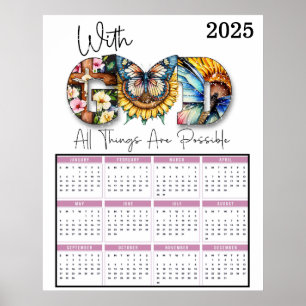 With God all things are possible 2025 Calendar Poster