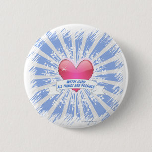 With God All Things are Possible 6 Cm Round Badge