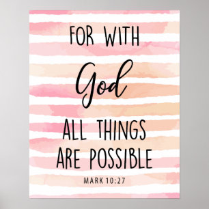 with God all things are possible bible quote Poster
