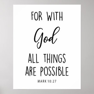 with God all things are possible bible quote Poster