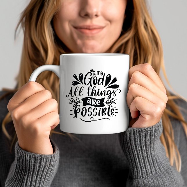 With God All Things Are Possible Bible Verse Coffee Mug (With God All Things Are Possible Bible Verse Coffee Mug)