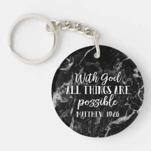 With God all things are Possible Christian Bible Key Ring