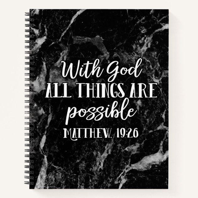 With God all things are Possible Christian Bible Notebook (Front)