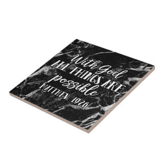 With God all things are Possible Christian Bible Tile