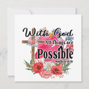 With God All Things Are Possible Christian Card