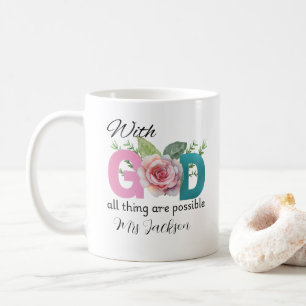 with god all things are possible Christian Coffee Mug