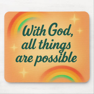 with God all things are possible Christian faith Mouse Mat