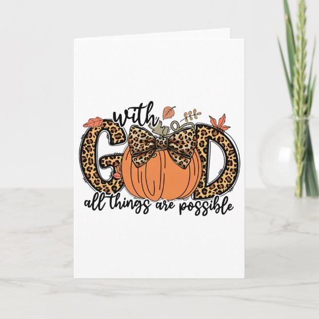 With God All Things Are Possible Christian Fall Th Card (Front)