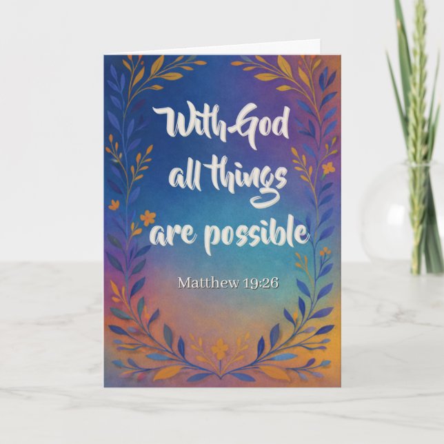 With God All Things Are Possible Custom Christian Card (Front)