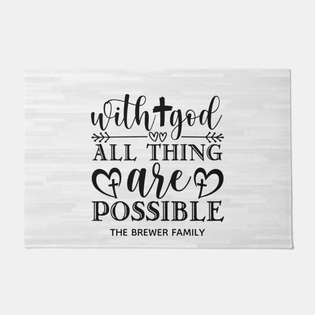 With God All Things Are Possible Doormat (Front)