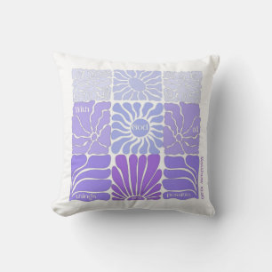 With God All Things Are Possible, Floral Aesthetic Cushion
