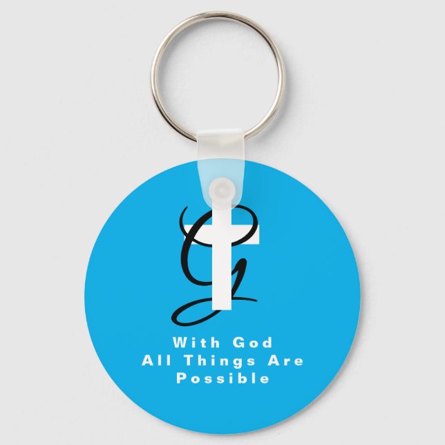 With god all things are possible inspirational key ring (Front)