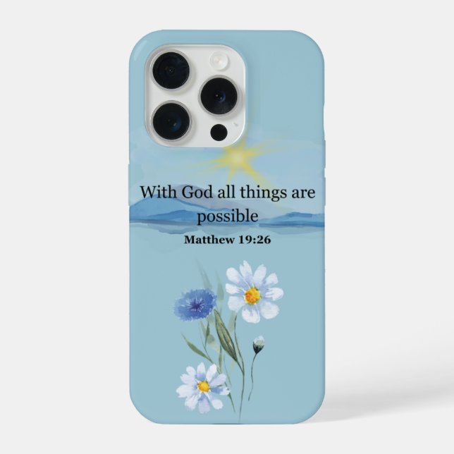 With God All Things Are Possible – Matthew 19:26 C iPhone Case (Back)