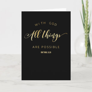 With God All Things are Possible Matthew 19:26 Card