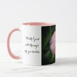 With God all things are possible mug w Iris photo