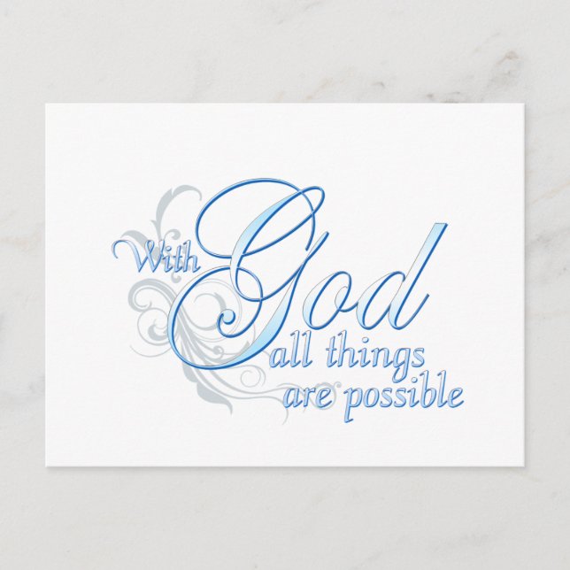 With God All Things are Possible Postcard (Front)