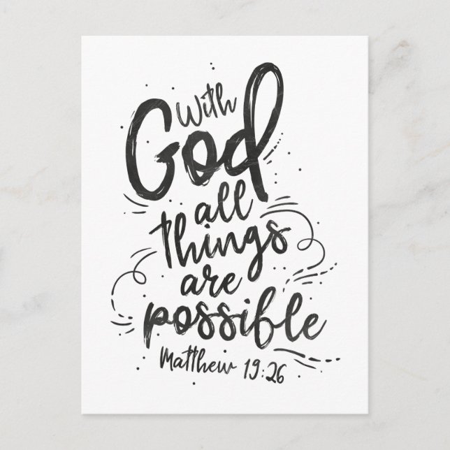 With God all things are possible Postcard (Front)