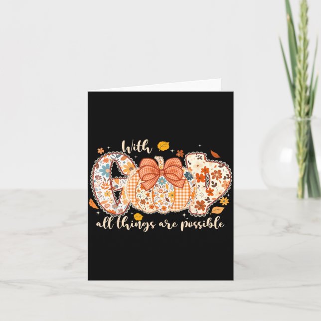 With God All Things Are Possible Pumpkin Card (Front)