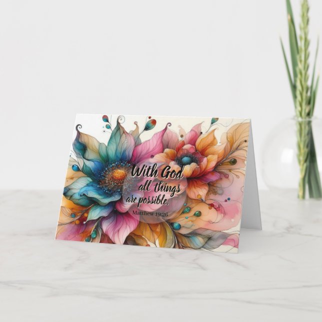 With God All Things Are Possible Scripture Card (Front)